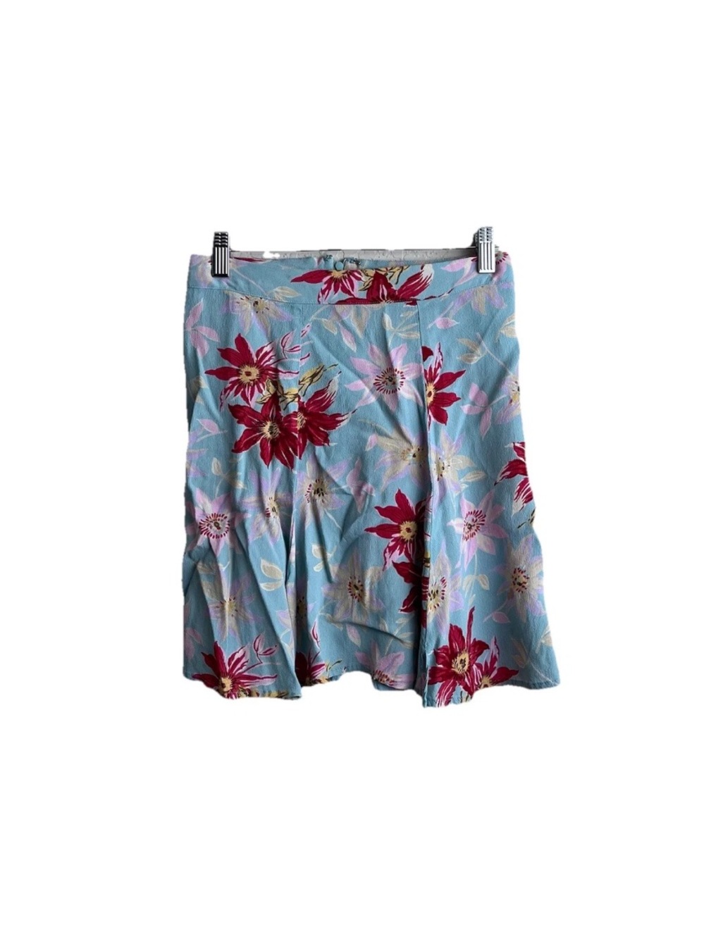 Reformation Skirt Small S Blue Red Pink Floral Print A Line Mini Womens